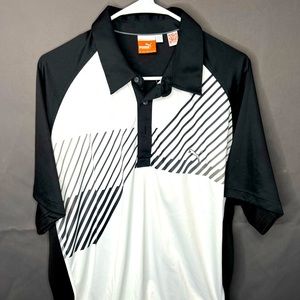 Puma Golf Men’s Polo Shirt XXL Cool Cell Black White Graphics